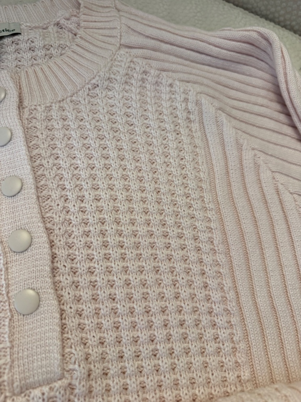 Anthropologie Daily Practice Pink Knit Henley Ruffle Mini Dress NWT M - Picture 4 of 10